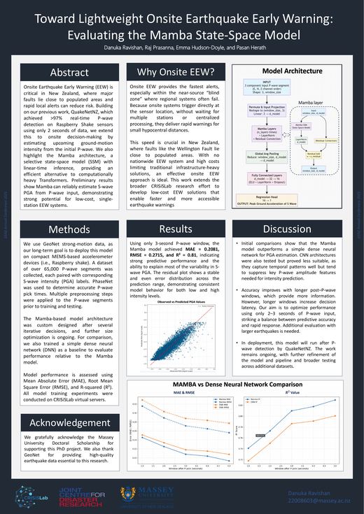 Poster: Toward lightweight onsite earthquake early warning: evaluating the Mamba state-space model