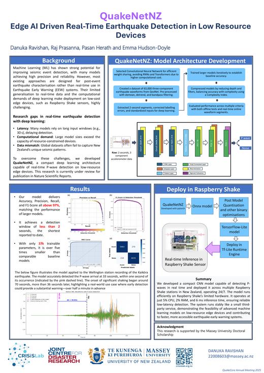 Poster: QuakeNetNZ: edge-AI driven real-time earthquake detection in low-resource devices